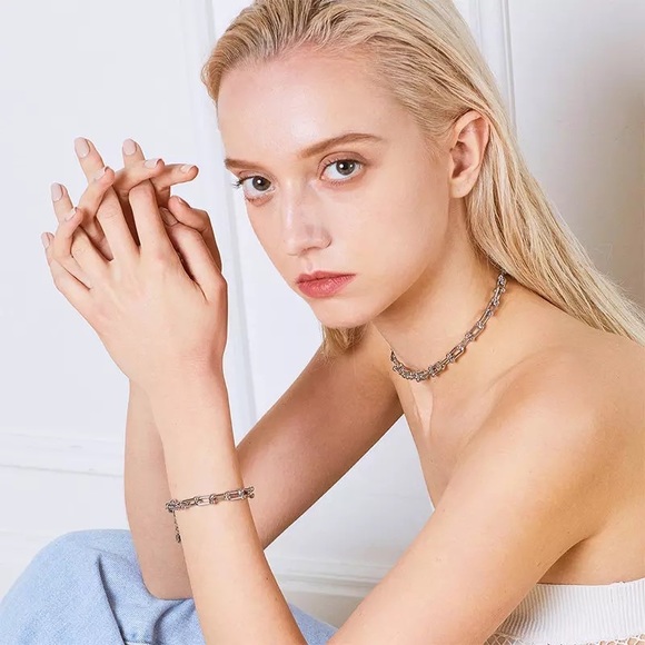 Zara Jewelry - Zara Gold Horseshoe Link Chain Trend Yellow Gold Adjustable Chain Necklace